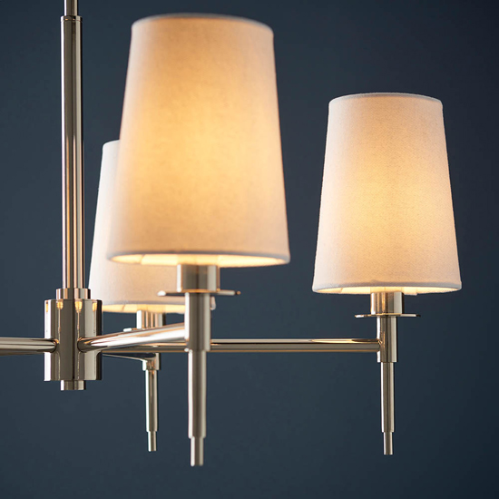 Clive 5 Lights Multi Arm Ceiling Pendant Light In Bright Nickel