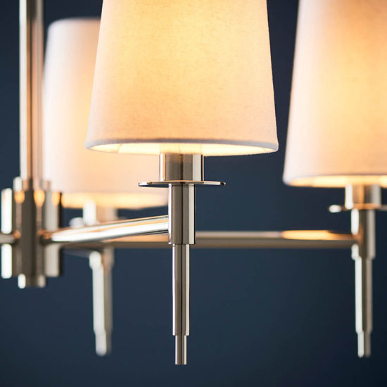 Clive 5 Lights Multi Arm Ceiling Pendant Light In Bright Nickel