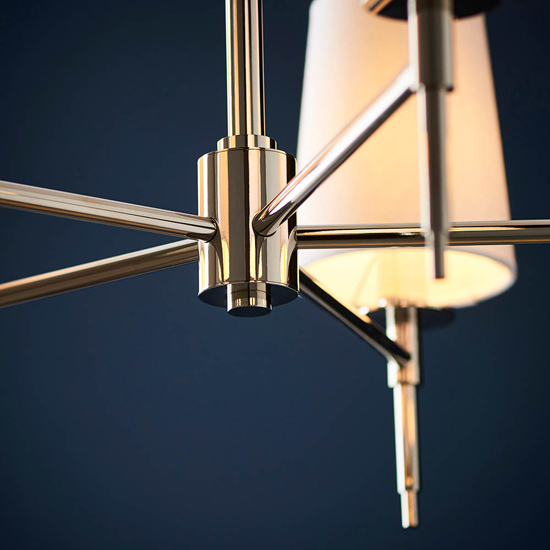 Clive 5 Lights Multi Arm Ceiling Pendant Light In Bright Nickel