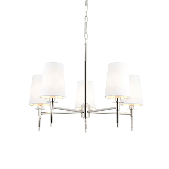 Clive 5 Lights Multi Arm Ceiling Pendant Light In Bright Nickel