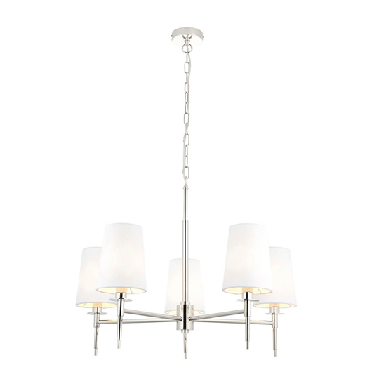 Clive 5 Lights Multi Arm Ceiling Pendant Light In Bright Nickel