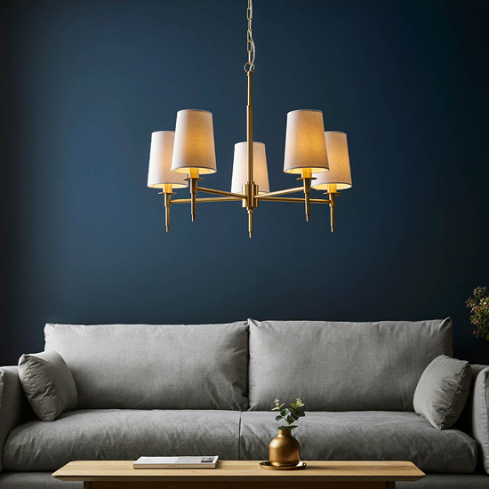 Clive 5 Lights Multi Arm Ceiling Pendant Light In Satin Brass_4