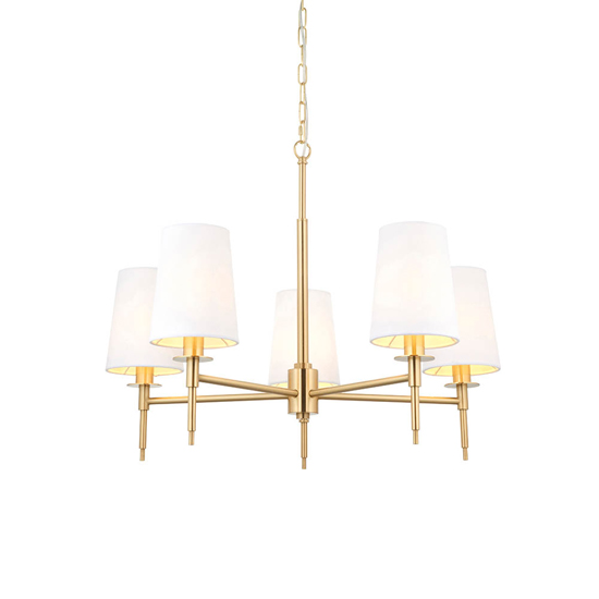 Clive 5 Lights Multi Arm Ceiling Pendant Light In Satin Brass_5