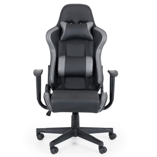 Caldwell Faux Leather Gaming Chair In Black And Grey_2