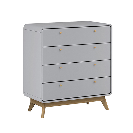 Clive Wooden Chest Of 4 Drawers In Grey
