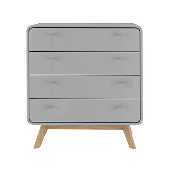 Clive Wooden Chest Of 4 Drawers In Grey