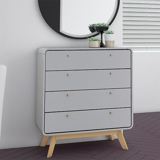 Read more about Clive wooden chest of 4 drawers in grey