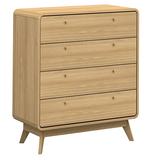 Clive Wooden Chest Of 4 Drawers In Oak