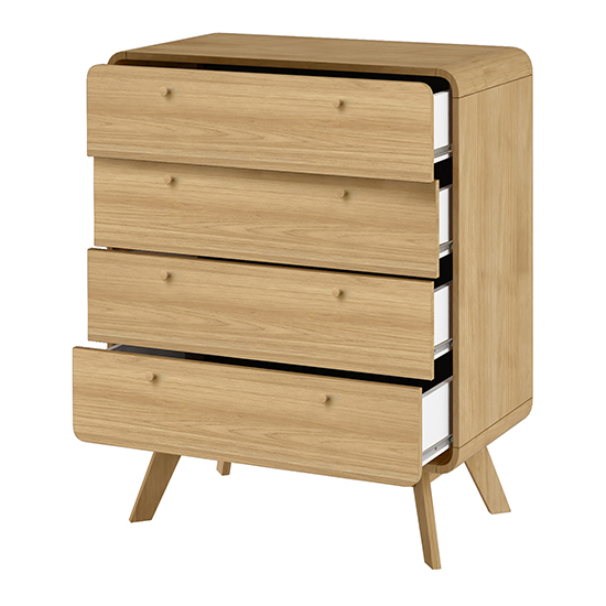 Clive Wooden Chest Of 4 Drawers In Oak
