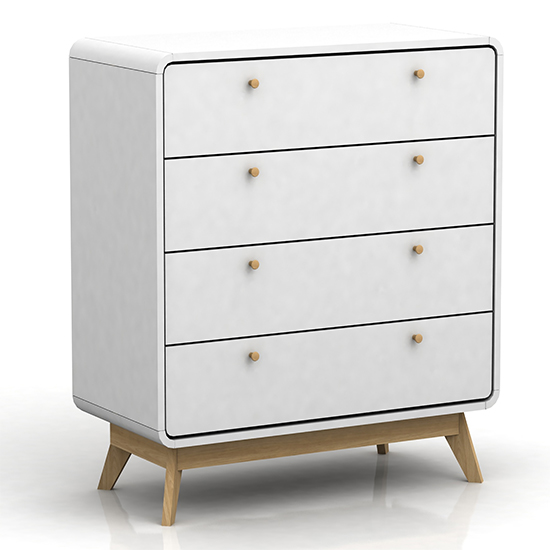 Clive Wooden Chest Of 4 Drawers In White