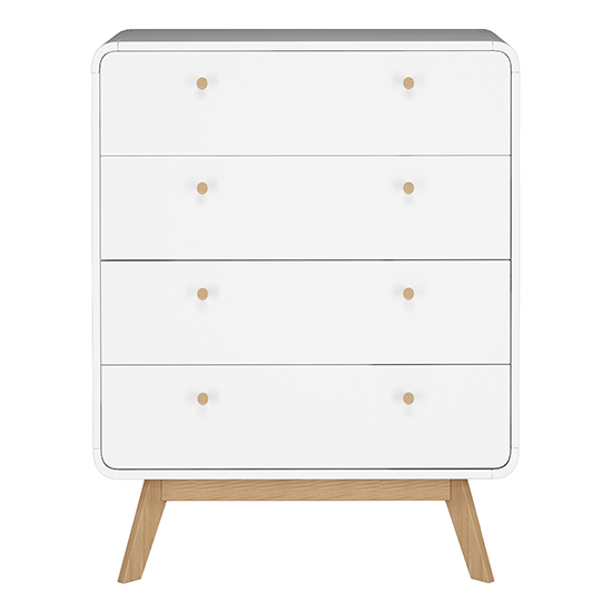 Clive Wooden Chest Of 4 Drawers In White
