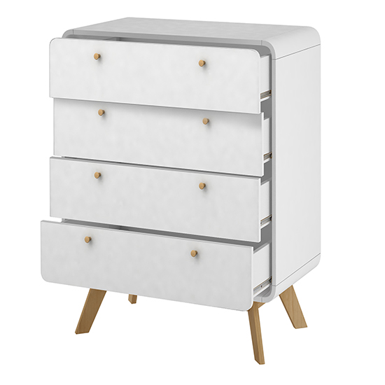 Clive Wooden Chest Of 4 Drawers In White