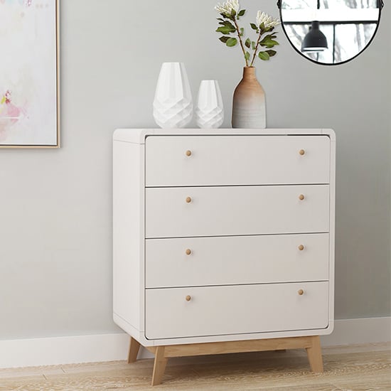 Read more about Clive wooden chest of 4 drawers in white