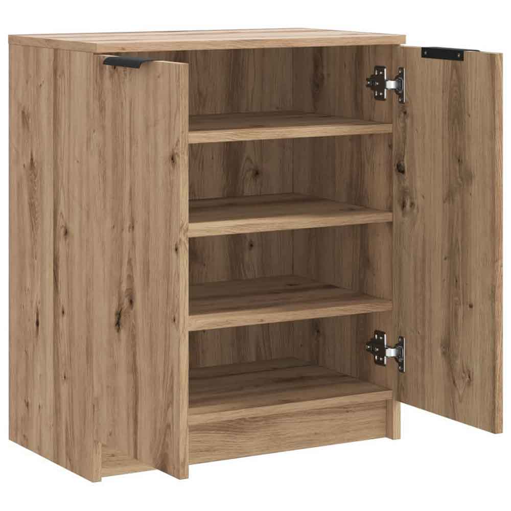 Clive Wooden Shoe Storage Cabinet With 2 Door In Artisian Oak