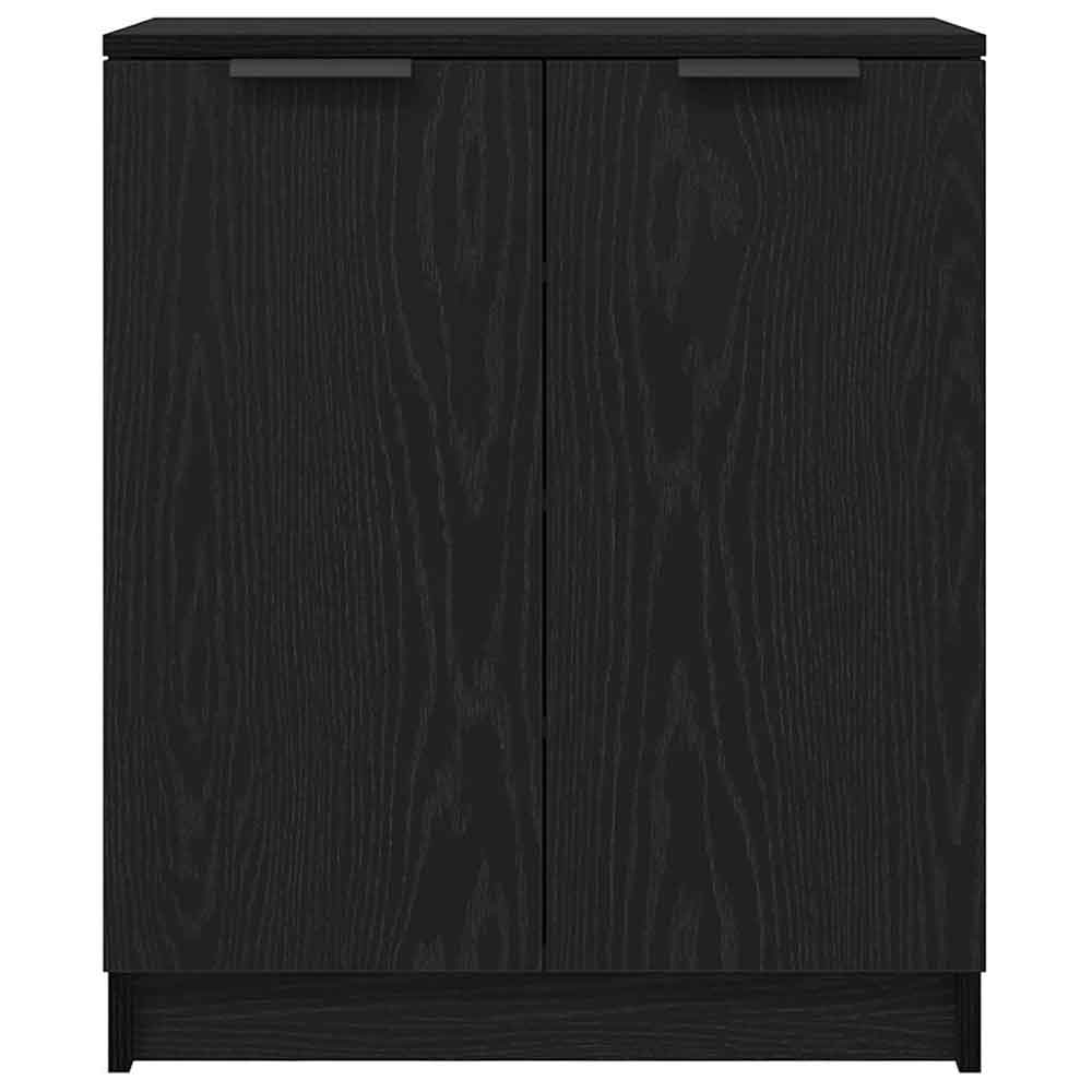 Clive Wooden Shoe Storage Cabinet With 2 Door In Black Oak