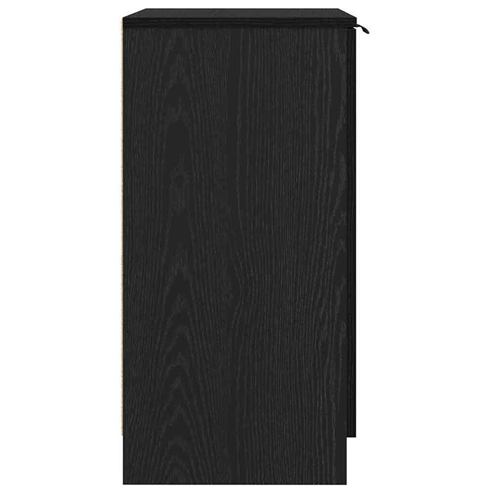 Clive Wooden Shoe Storage Cabinet With 2 Door In Black Oak