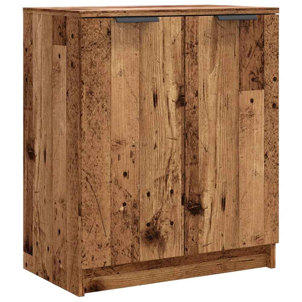 Clive Wooden Shoe Storage Cabinet With 2 Door In Old Wood