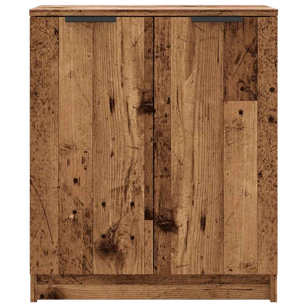 Clive Wooden Shoe Storage Cabinet With 2 Door In Old Wood
