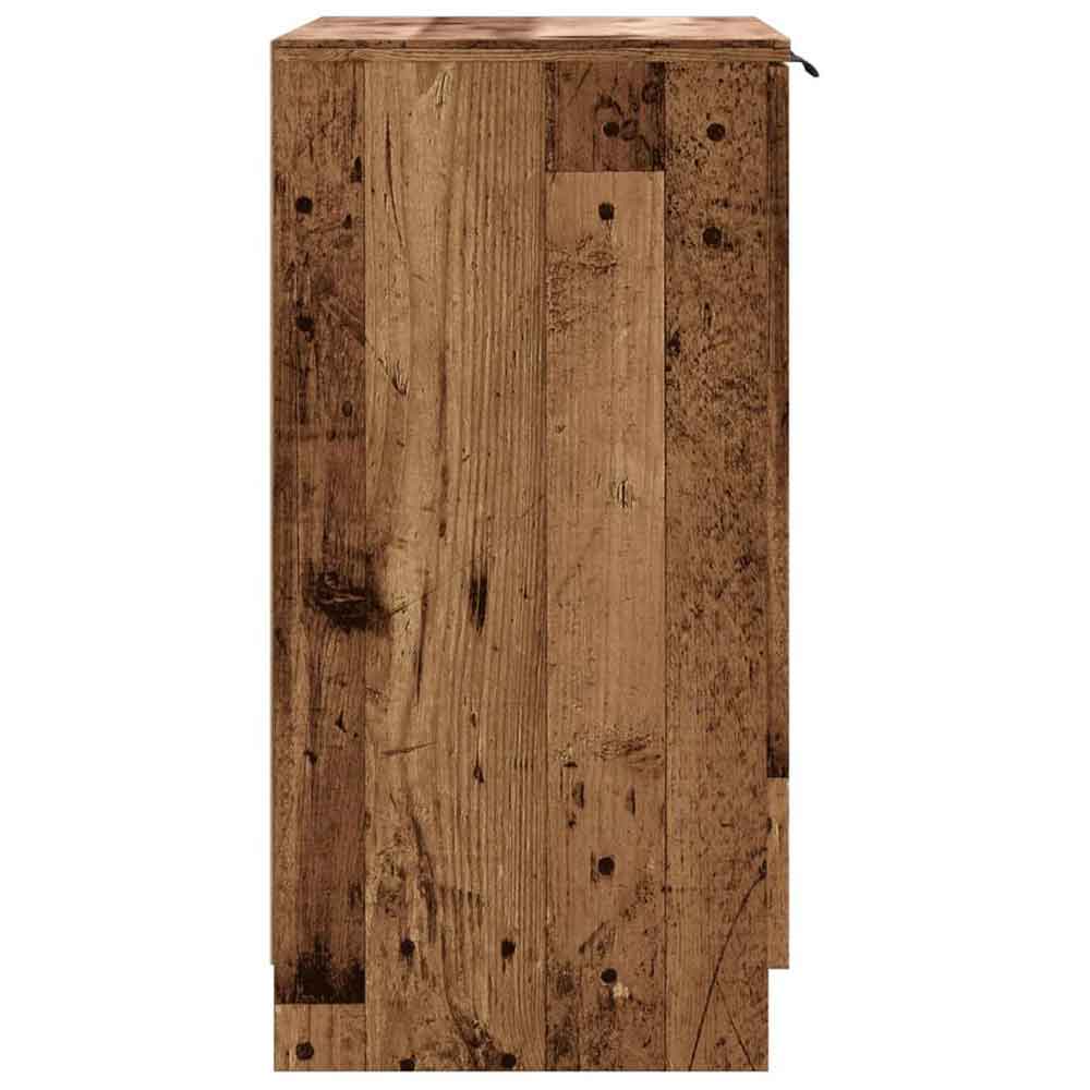 Clive Wooden Shoe Storage Cabinet With 2 Door In Old Wood