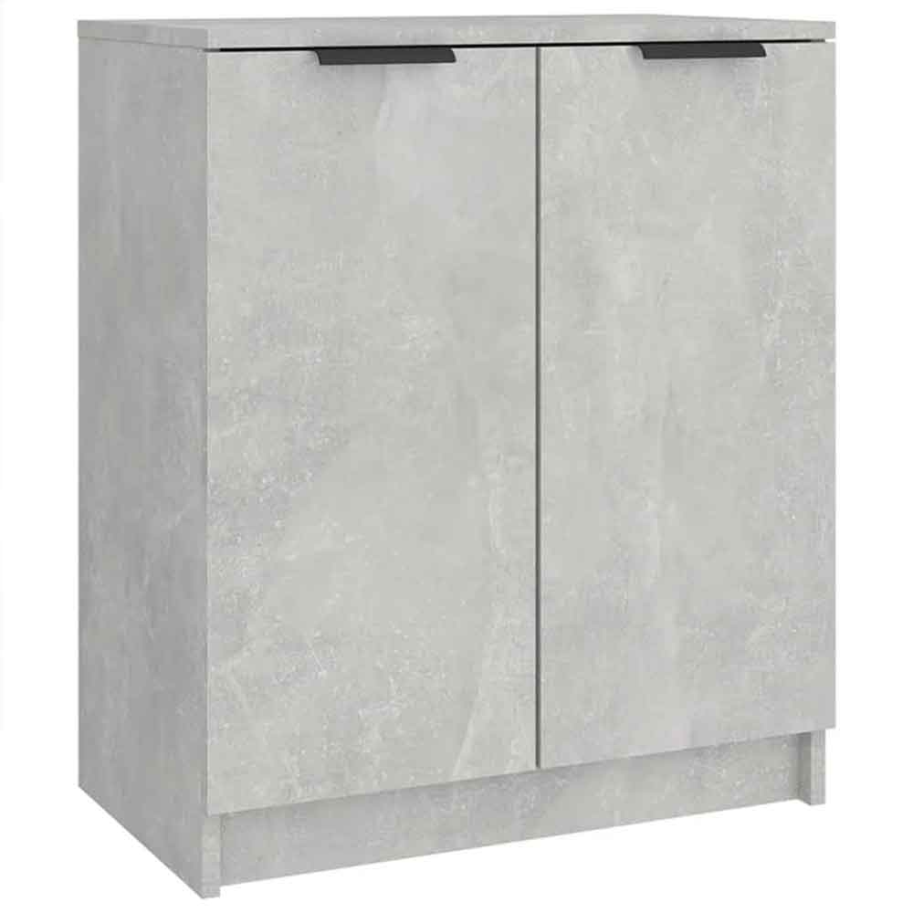 Clive Wooden Shoe Storage Cabinet With 2 Door In Concrete Grey