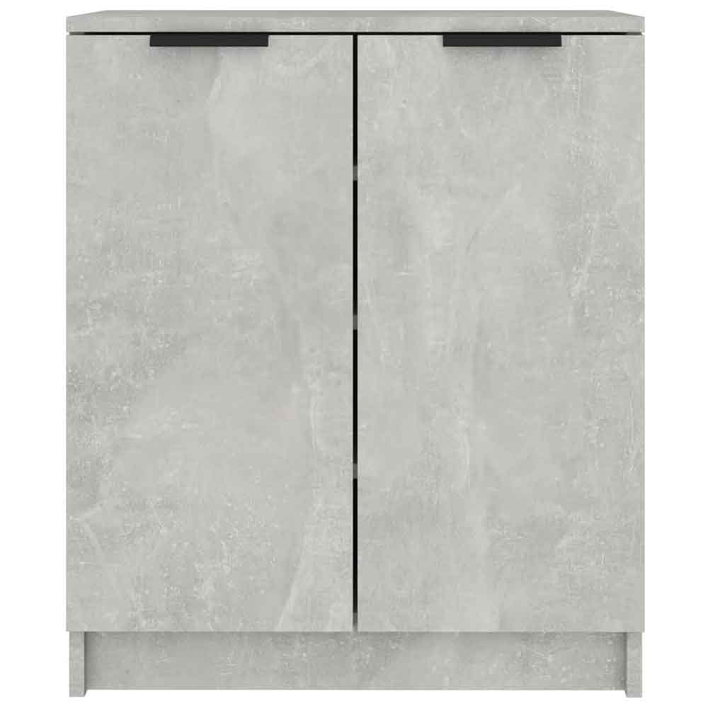 Clive Wooden Shoe Storage Cabinet With 2 Door In Concrete Grey