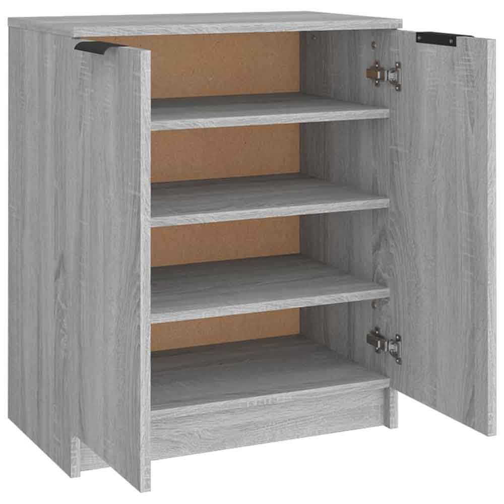 Clive Wooden Shoe Storage Cabinet With 2 Door In Grey Sonoma