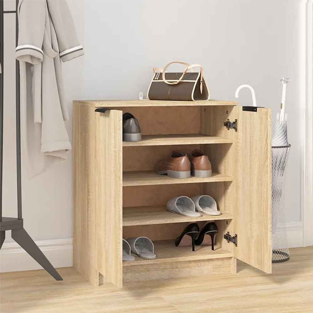 Clive Wooden Shoe Storage Cabinet With 2 Door In Sonoma Oak