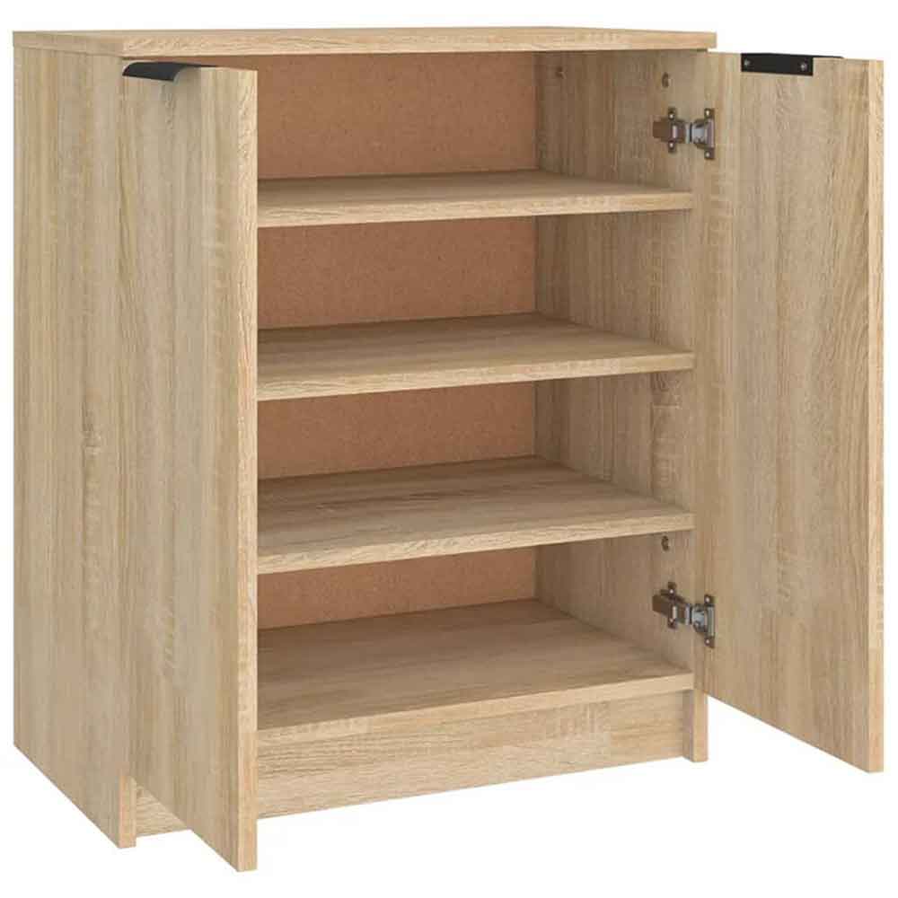 Clive Wooden Shoe Storage Cabinet With 2 Door In Sonoma Oak