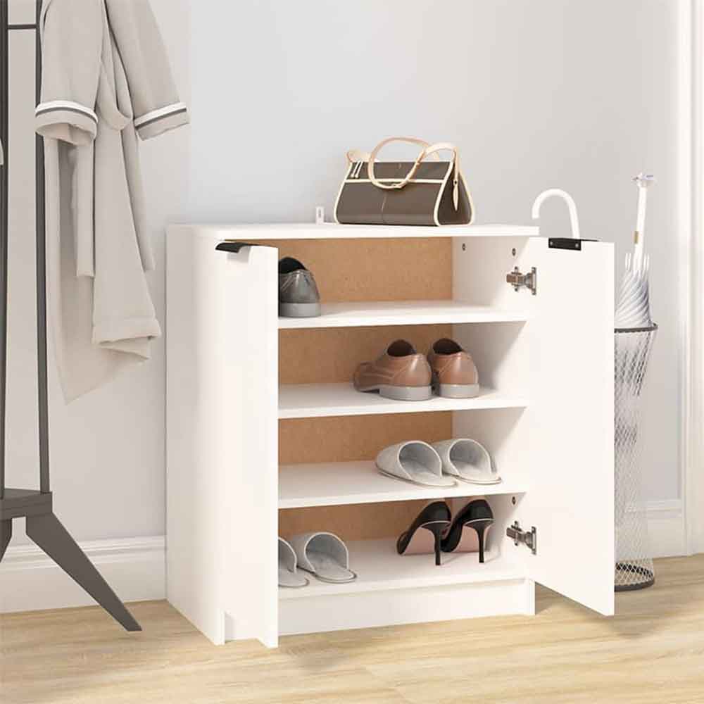 Clive Wooden Shoe Storage Cabinet With 2 Door In White