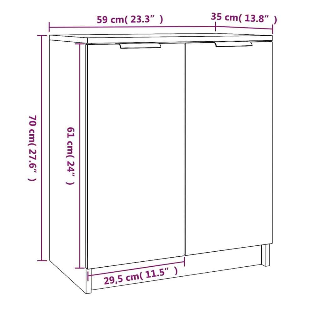 Clive Wooden Shoe Storage Cabinet With 2 Door In White