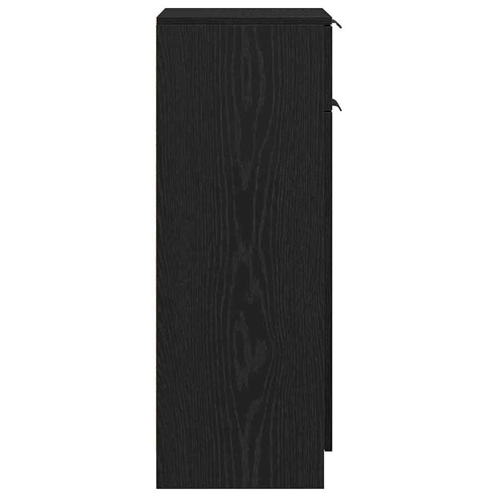 Clive Wooden Storage Cabinet With 1 Drawer 1 Door In Black Oak