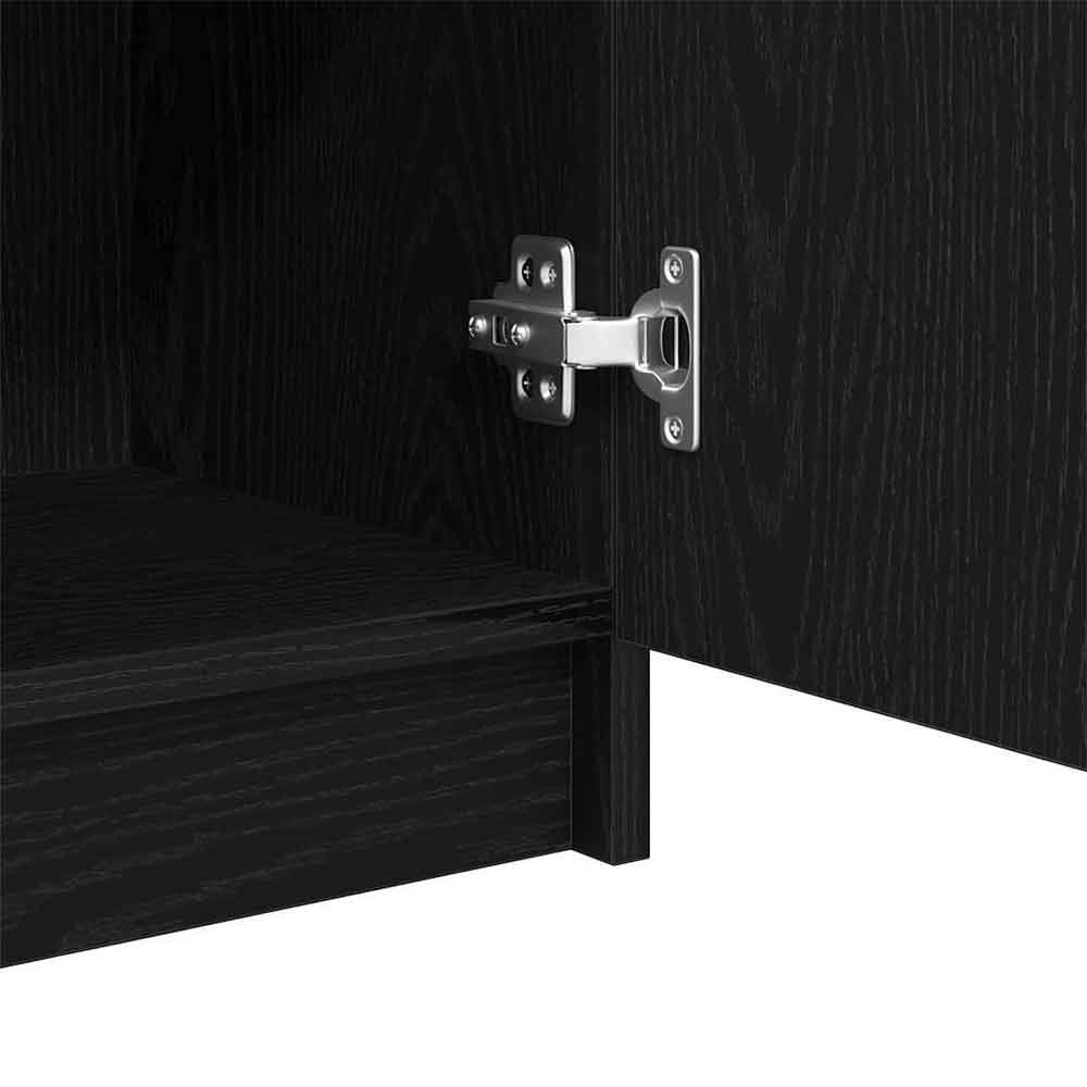 Clive Wooden Storage Cabinet With 1 Drawer 1 Door In Black Oak