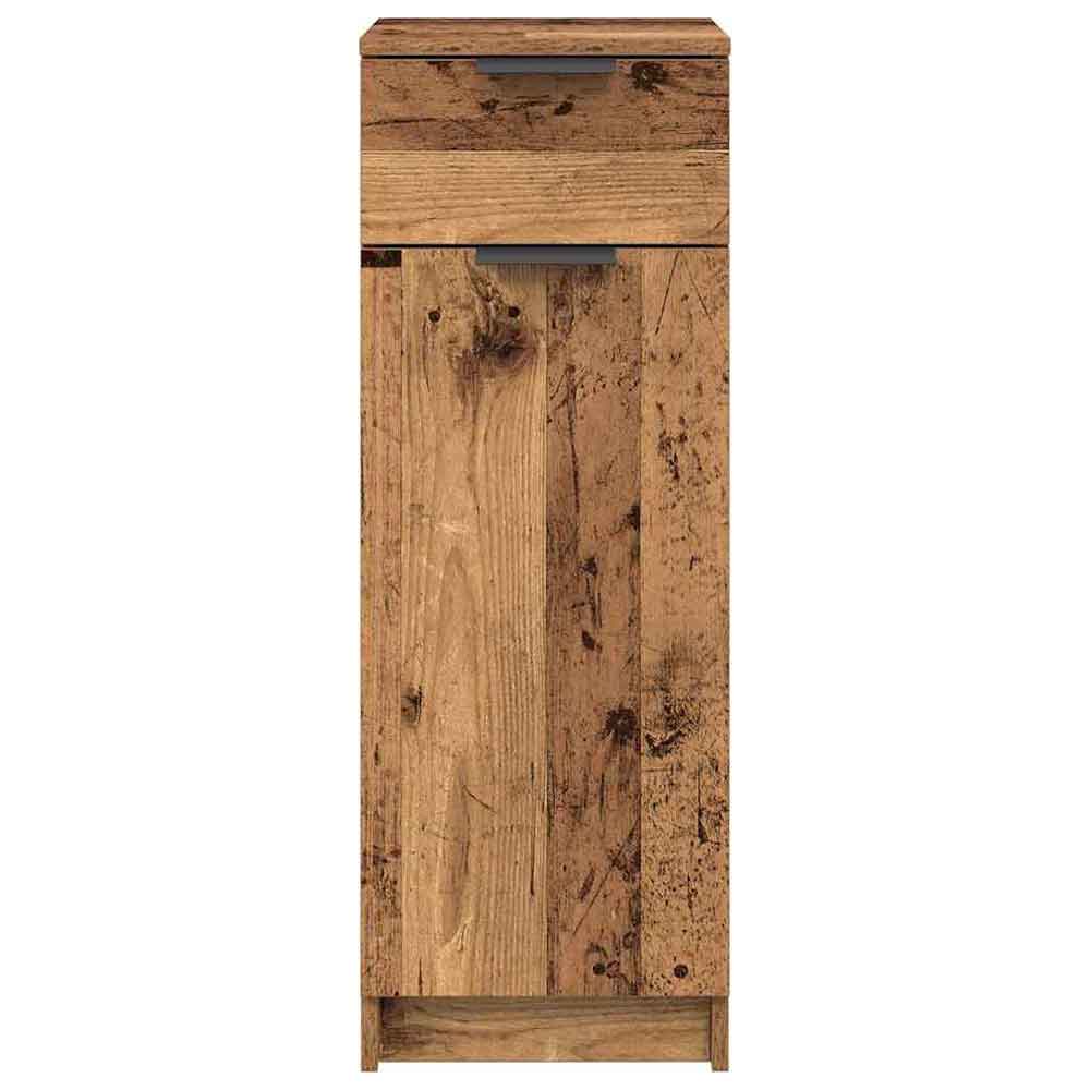 Clive Wooden Storage Cabinet With 1 Drawer 1 Door In Old Wood