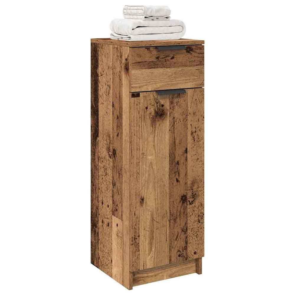 Clive Wooden Storage Cabinet With 1 Drawer 1 Door In Old Wood