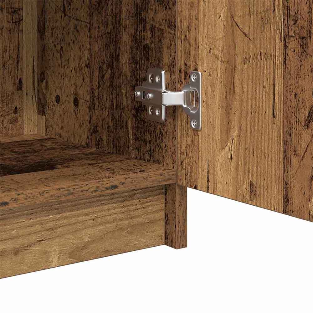 Clive Wooden Storage Cabinet With 1 Drawer 1 Door In Old Wood