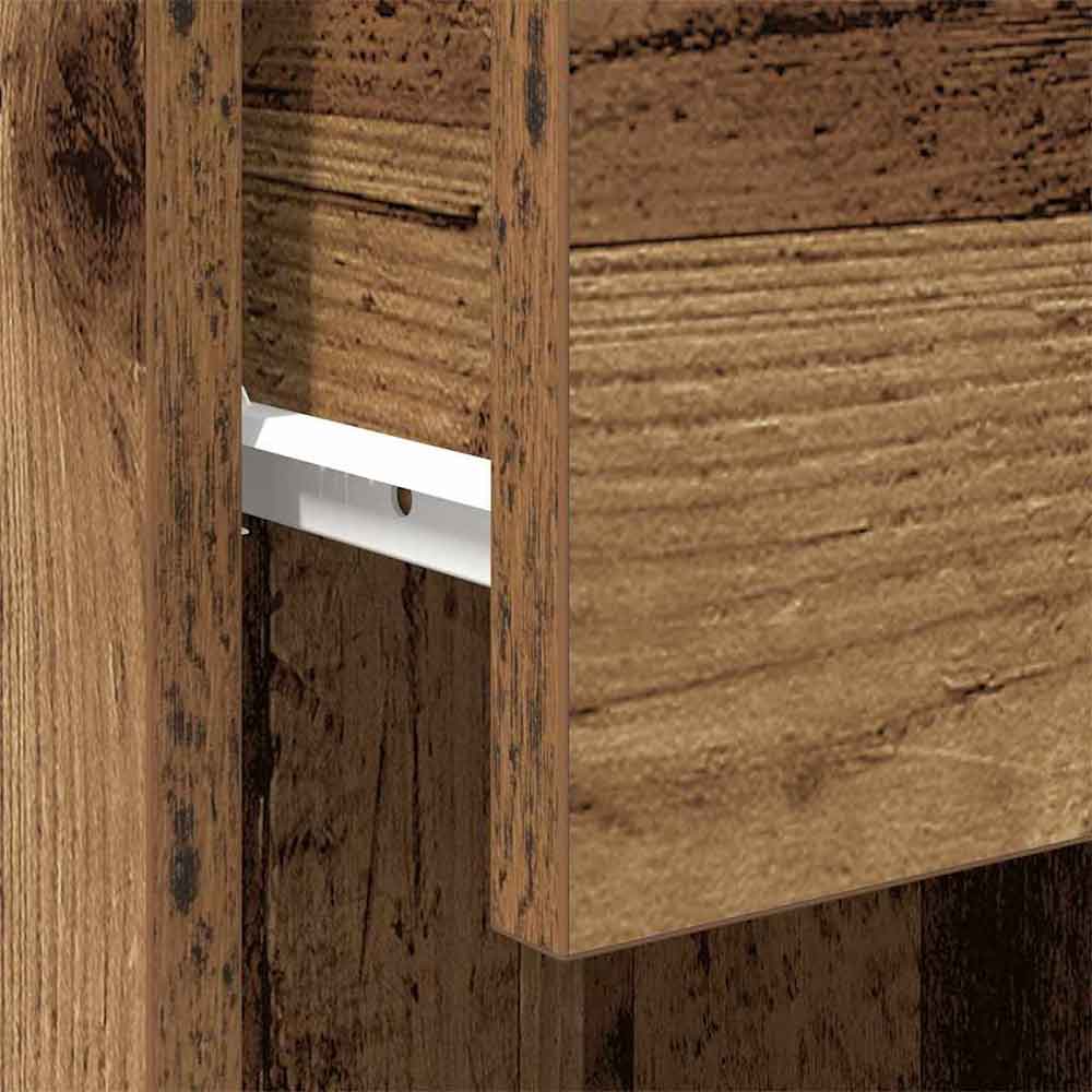 Clive Wooden Storage Cabinet With 1 Drawer 1 Door In Old Wood