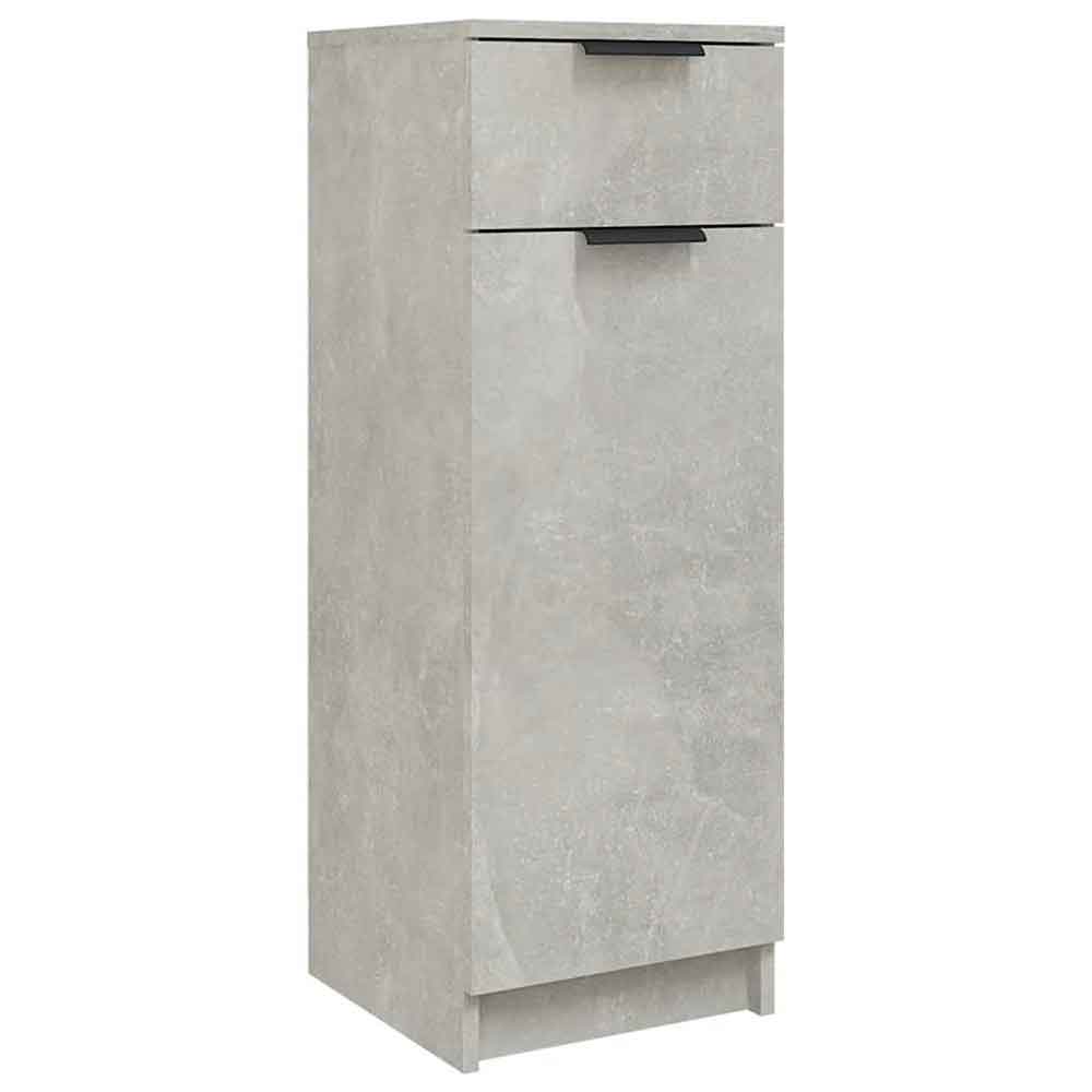 Clive Wooden Storage Cabinet With 1 Drawer 1 Door In Concrete Grey