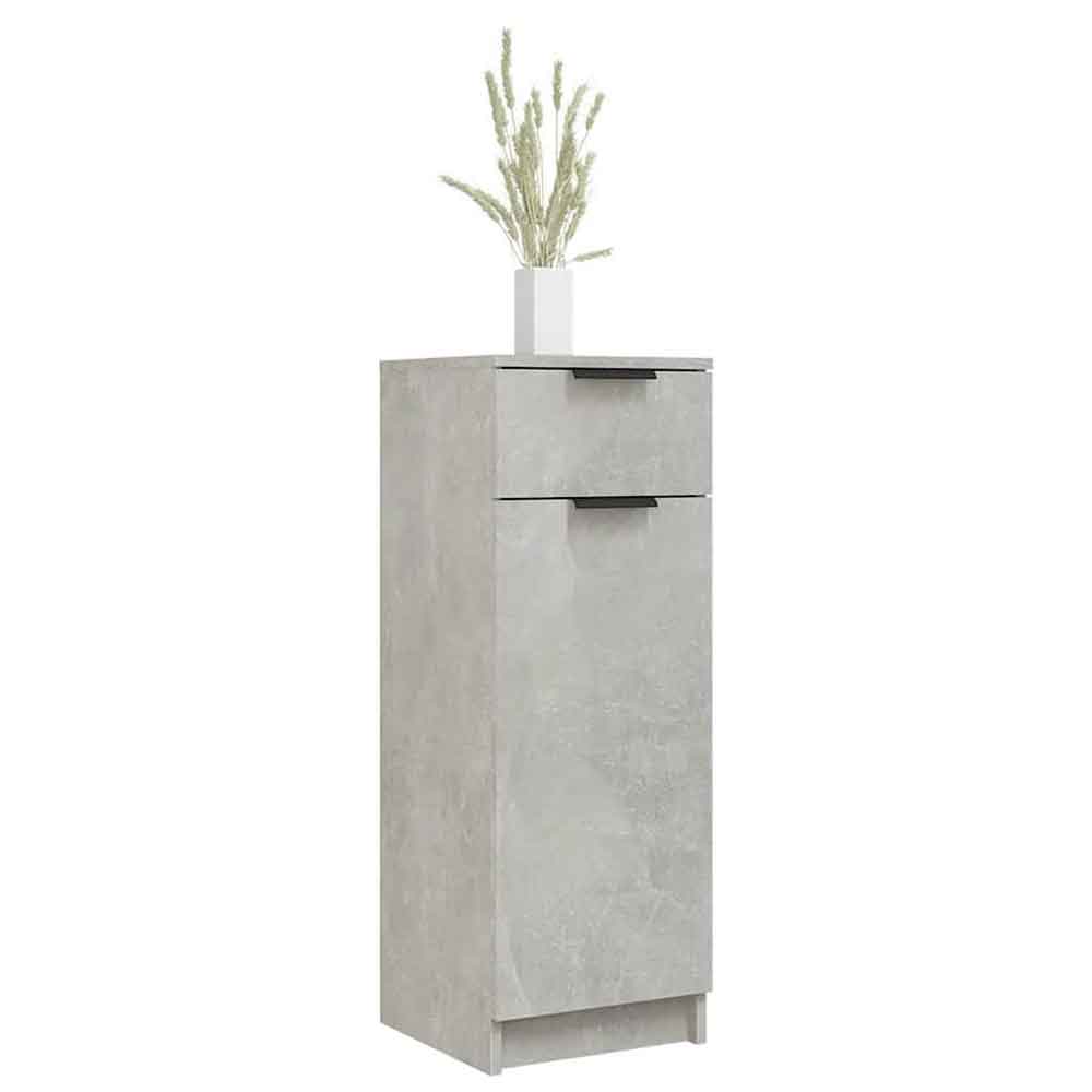 Clive Wooden Storage Cabinet With 1 Drawer 1 Door In Concrete Grey