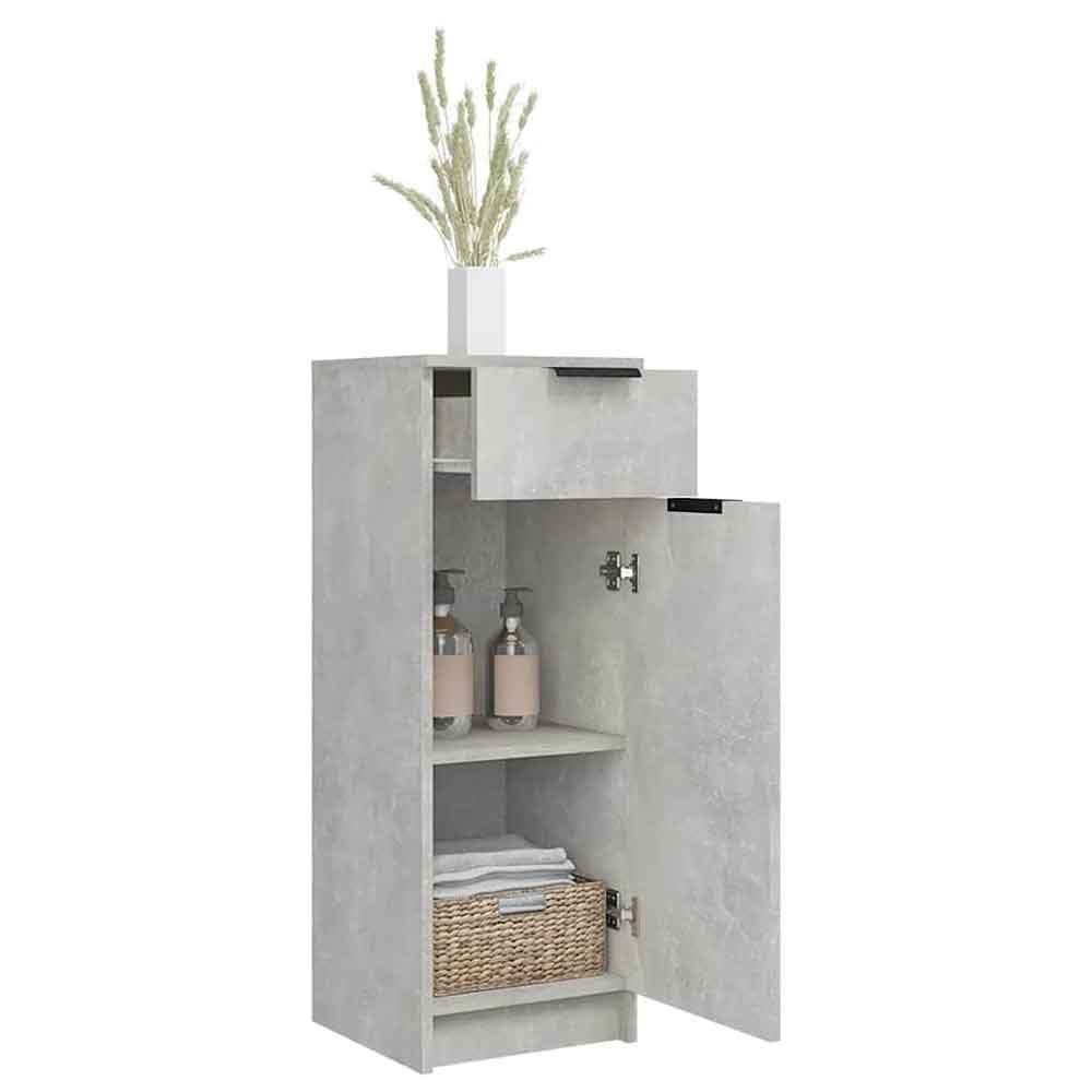 Clive Wooden Storage Cabinet With 1 Drawer 1 Door In Concrete Grey