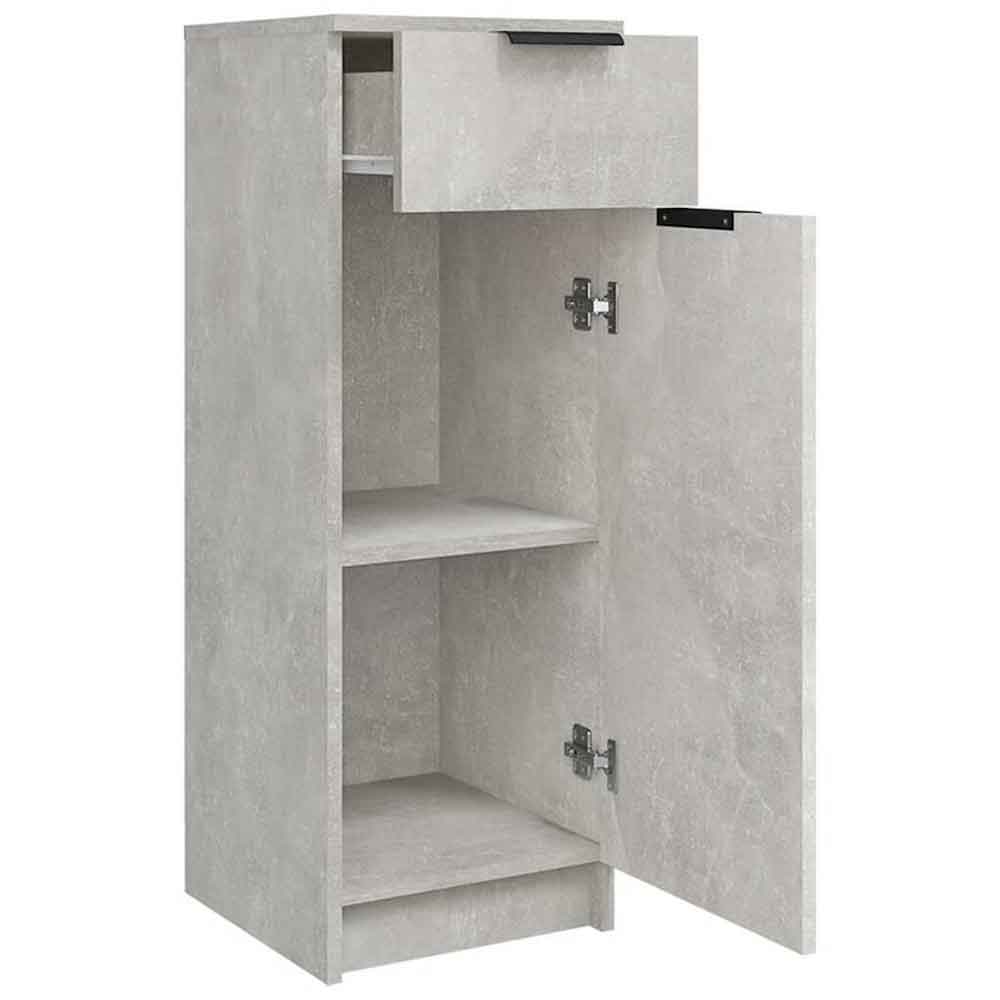 Clive Wooden Storage Cabinet With 1 Drawer 1 Door In Concrete Grey