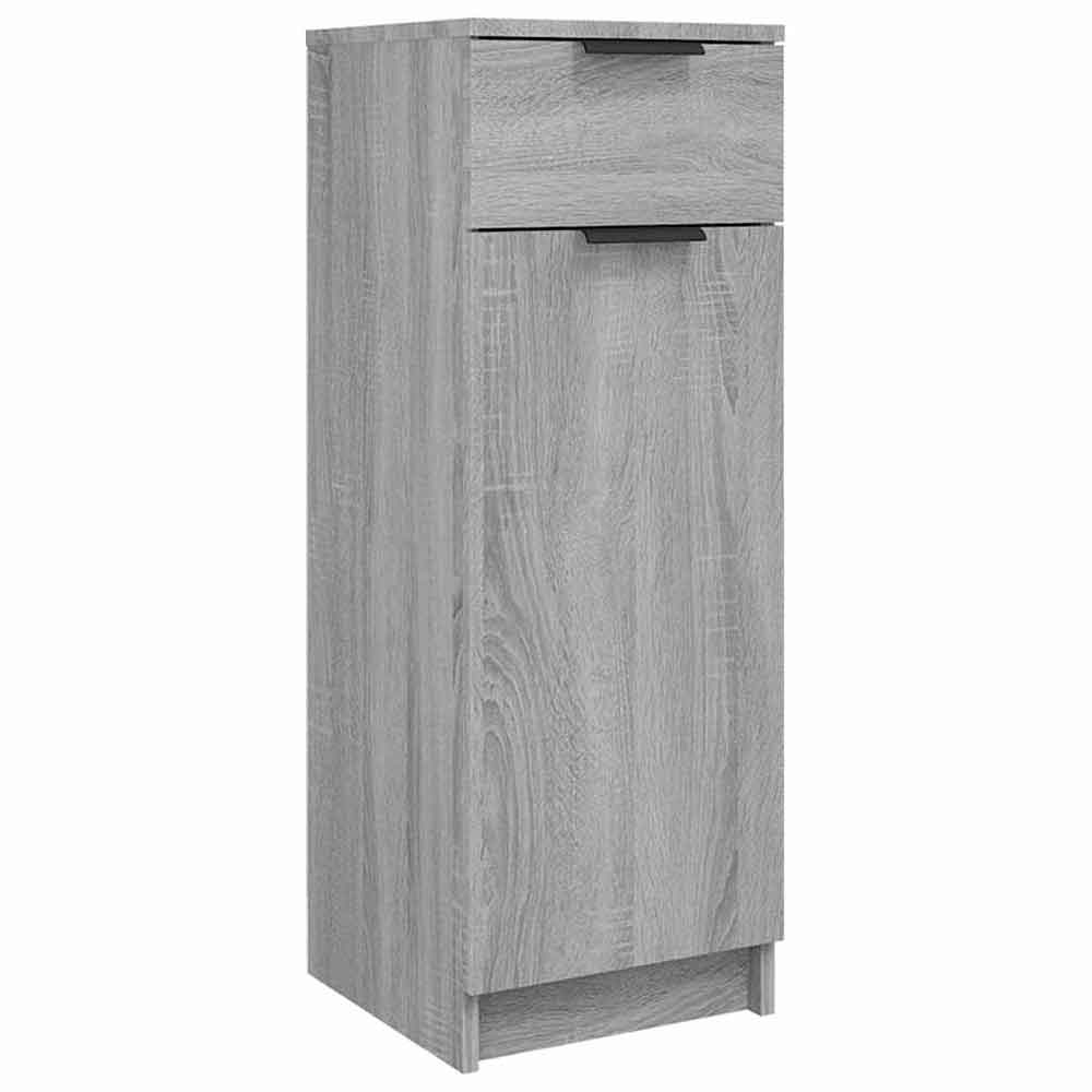 Clive Wooden Storage Cabinet With 1 Drawer 1 Door In Grey Sonoma
