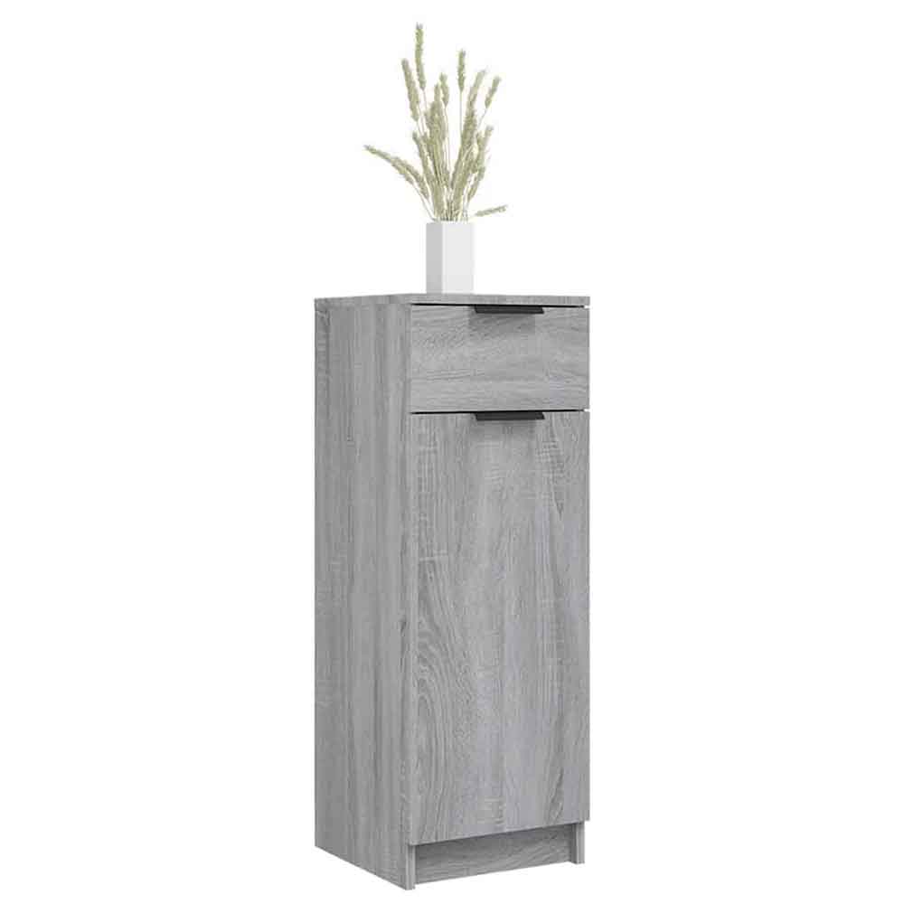 Clive Wooden Storage Cabinet With 1 Drawer 1 Door In Grey Sonoma