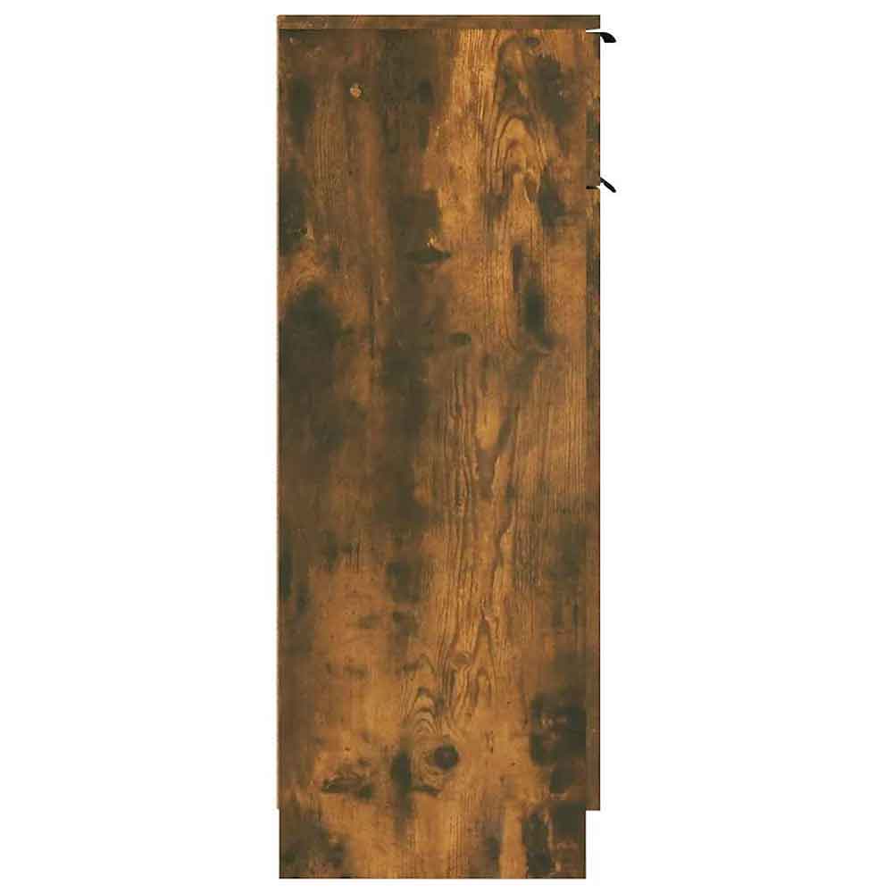 Clive Wooden Storage Cabinet With 1 Drawer 1 Door In Smoked Oak