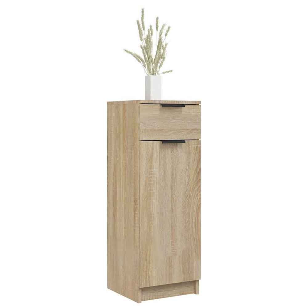 Clive Wooden Storage Cabinet With 1 Drawer 1 Door In Sonoma Oak