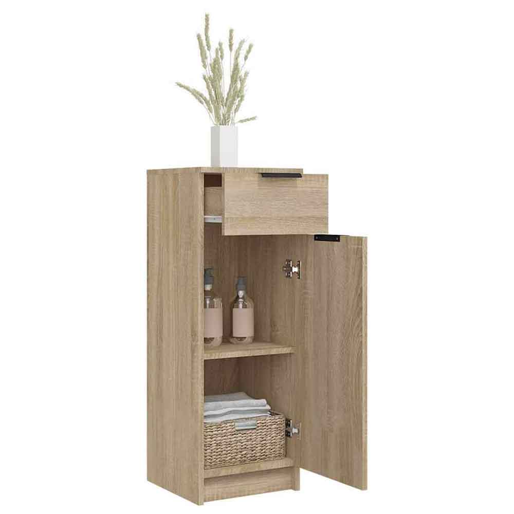 Clive Wooden Storage Cabinet With 1 Drawer 1 Door In Sonoma Oak