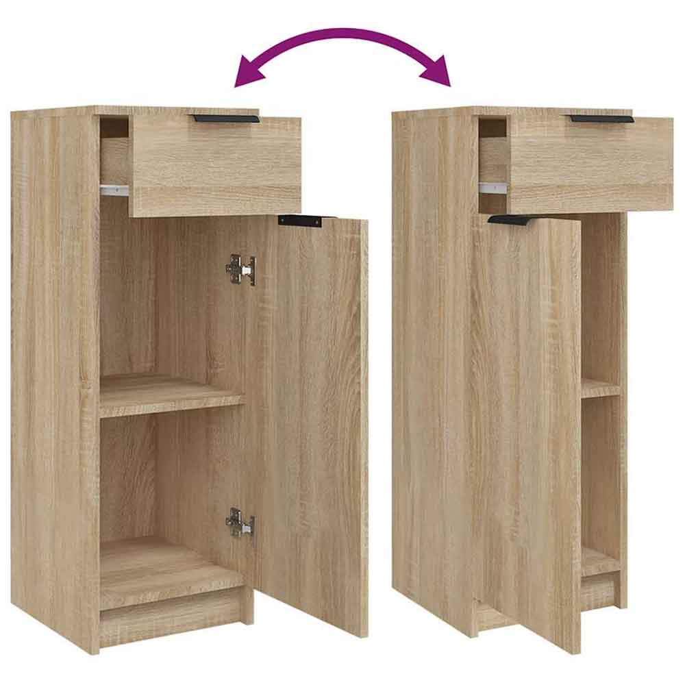 Clive Wooden Storage Cabinet With 1 Drawer 1 Door In Sonoma Oak
