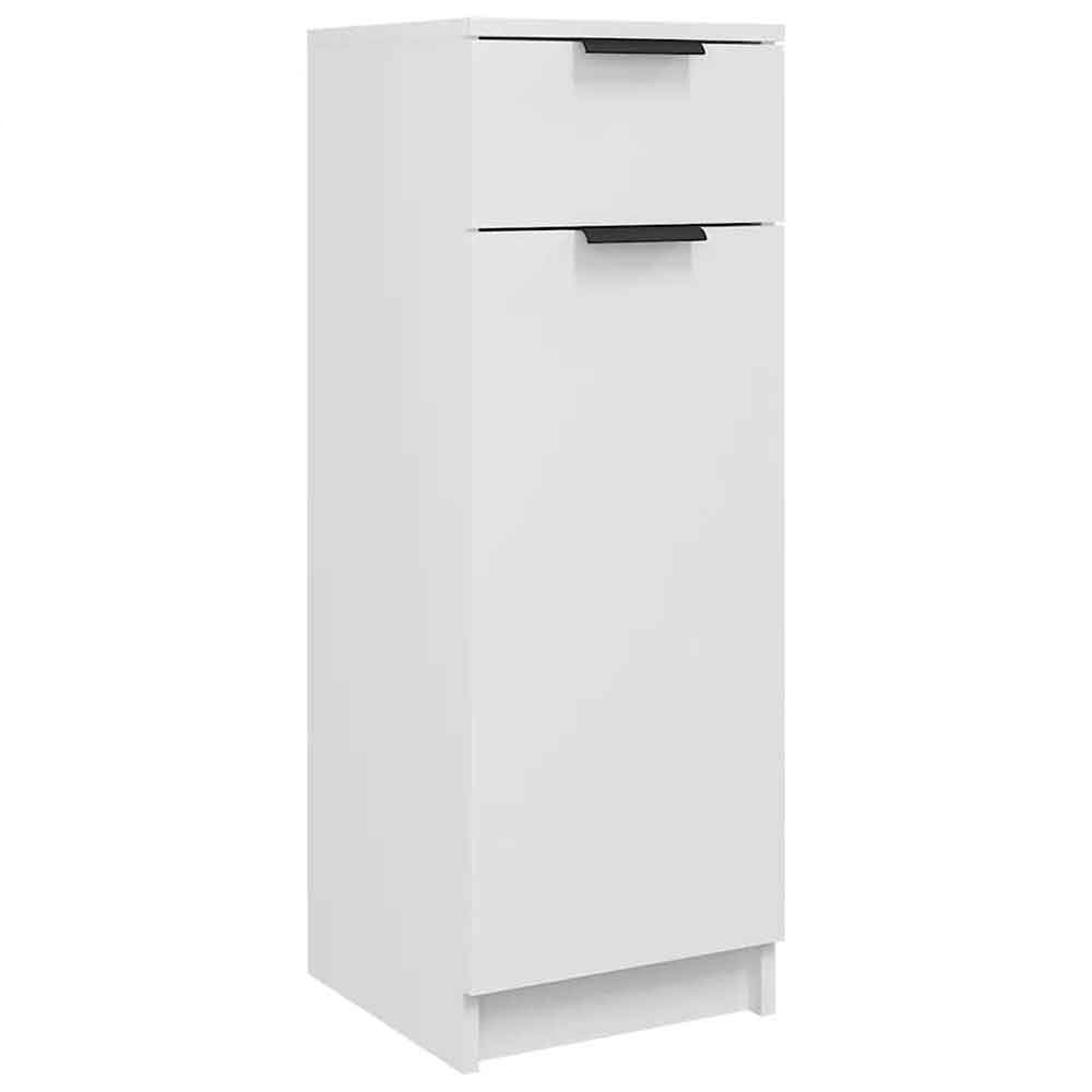 Clive Wooden Storage Cabinet With 1 Drawer 1 Door In White