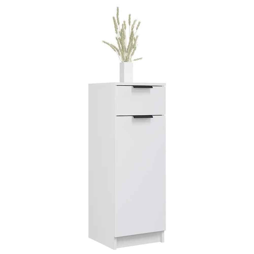Clive Wooden Storage Cabinet With 1 Drawer 1 Door In White
