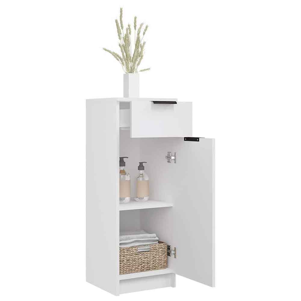 Clive Wooden Storage Cabinet With 1 Drawer 1 Door In White