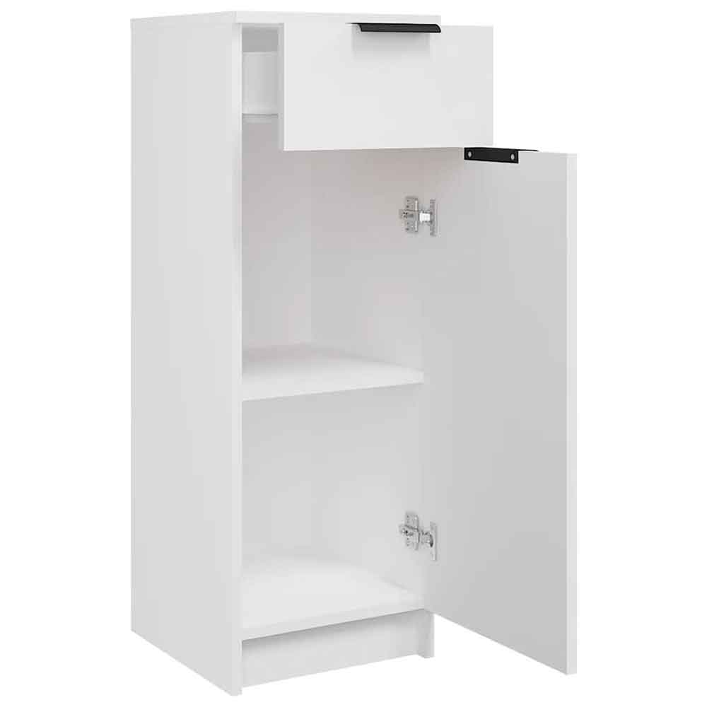 Clive Wooden Storage Cabinet With 1 Drawer 1 Door In White